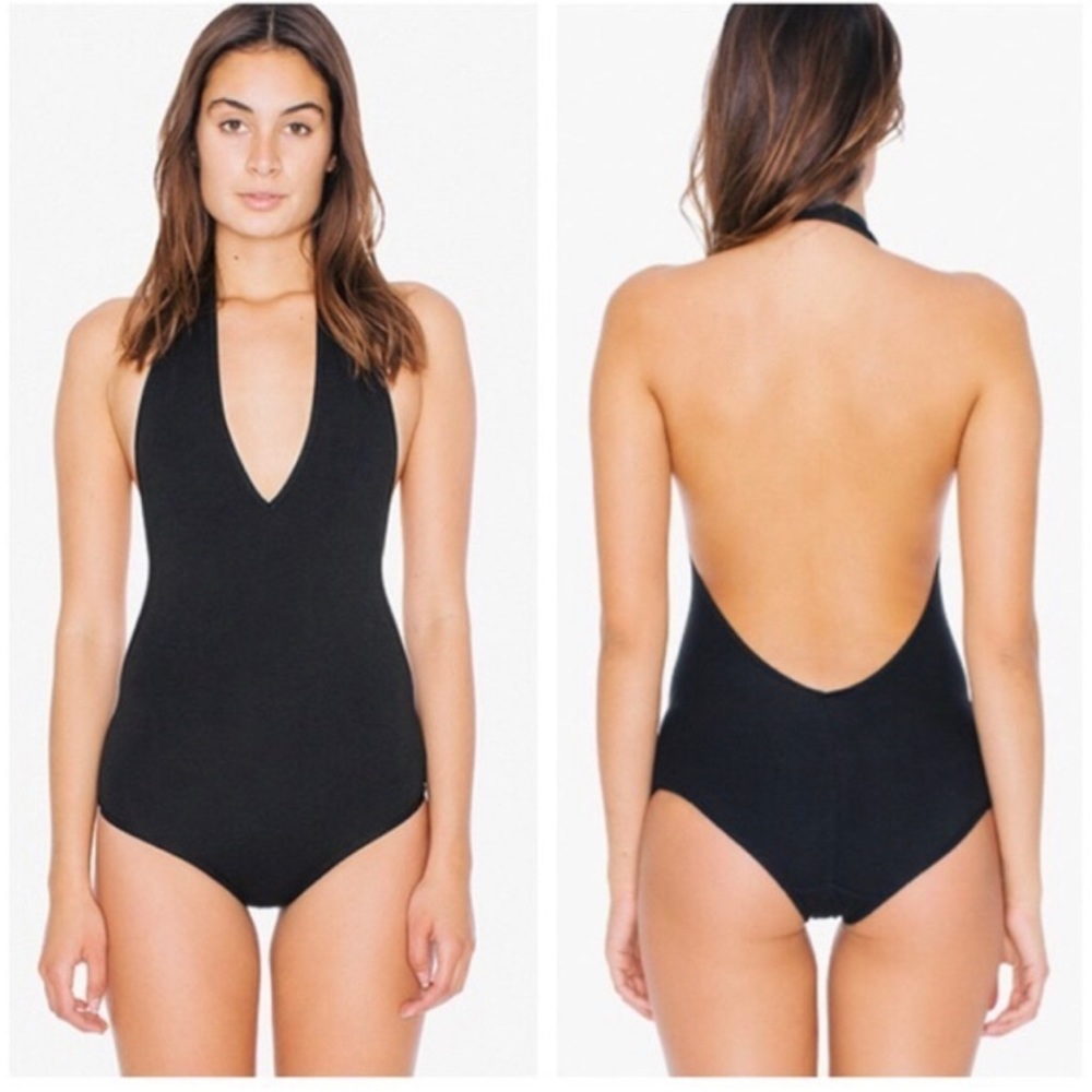 American Apparel black halter bodysuit size S